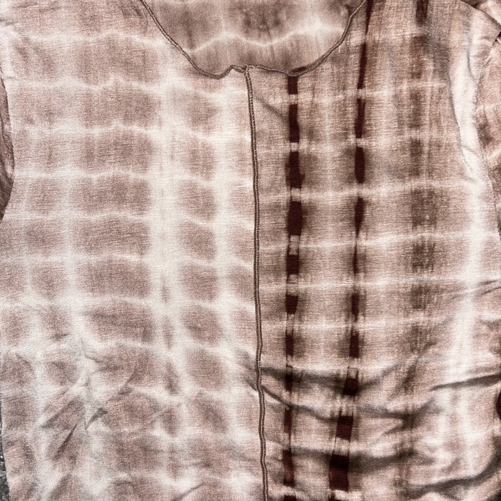 Shein Brown Tie Dye Long Sleeve Top S - Picture 3 of 3